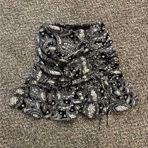 Vici Black and White Paisley Mini Skirt